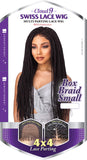 Sensationnel 100% Premium Fiber Cloud9 Swiss 4X4 Lace Parting Wig Small Size - BOX BRAID SMALL (1 [Jet Black])