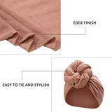 2 Pieces Stretch Head Wrap Scarf Stretchy Turban Long Hair Scarf Wrap Solid Color Soft Head Band Tie for Women (Brown, Light Gray)