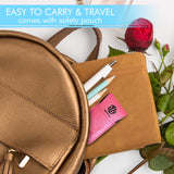 JagerOneUk Stainless Steel 2-piece Tweezers Set with Leather Pouch | Unisex Professional Eyebrow Tweezers | Best for Plucking Precision Chin Facial Hairs with Anti Slip Grip - Pink