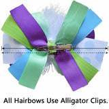 5 Inch Big Feather Ribbon Boutique Bows For Girls Teens Women Stacked Hairbows