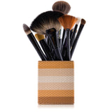 SHANY Cosmetics 2-in-1 Water-resistant Makeup Brush Holder with Removable Cosmetics Organizer Insert - Bronzed Caramel