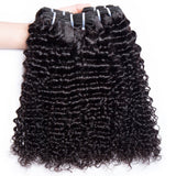 Malaysian Deep Wave Curly Virgin hair 3 Bundles Wet and Wavy 100% Unprocessed Human Hair Weave Weft Extensions 95-105g/pc Natural Black Color (18 20 20)
