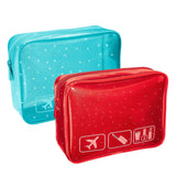 2 Pack Lightweight Travel Toiletry Bag Portable Cosmetic Makeup Storage Carry On Pouch Blue & Red