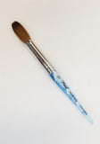 Blue Marble Petal Kolinsky Acrylic Manicure Powder Nail Brush (CRIMPED) - (Size #22)