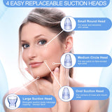Blackhead Remover Vacuum, Pore Sucker Pimple Extractor Blackheads Vacume Suctioner Face Cleaner Tool Acne Whitehead Black heads Removal Kit with 4 Suction Probes & Heating Compress - USB Rechargeable