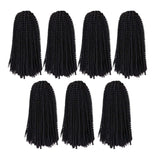 7 Packs Spring Twist Braiding Hair Spring Twists Bomb Twist Hair Synthetic Fiber Fluffy Twist Crochet Braids Low Temperature Fiber Crochet Hair for Black Women Braiding Hair(12inch,1B)