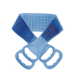 Body and back brush, 100% Silicone, [106 cm or about 40 in] in length, soft bristles, lathers well, long belt size, multiple colors, free hanger included (Blue)