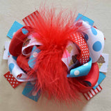 5 Inch Big Feather Ribbon Boutique Bows For Girls Teens Women Stacked Hairbows