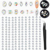 1452 Pcs Crystal Rhinestones Nail Art Set,3D Nail Art Decor Pink Gold Silver Crystal Flatback Glass Beads Charms Gems Stone Rhinestone Decorations for Nail Art DIY Phones Jewelry Eyes (Crystals Gem B)