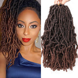 Leeven 12 Inch New Faux Locs Crochet Braids Hair Distressed Butterfly Locs 105 Roots Ombre Brown Curly Wave Goddess Short Bob Locs for Black Women T30#