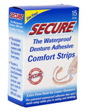 Secure Denture Adhesive Comfort Strips, 15 Strips (Pack of 6)