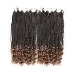 Yisimei Straight Senegalese Twist Hair Wavy Ends 18 inch 6 Packs/Lot with Gifts Low Temperature Fiber Braids Wavy Ends Synthetic Hair Extensions Senegalese Crochet Straight Hair(18