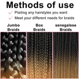 Pre-stretched Braiding Hair 20" -8packs/lot Itch Free Hot Water Setting Synthetic Fiber Crochet Braiding Hair Extension Twist Braid (20",T1B/27#)