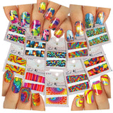 Nail Art Water Slide Tattoo Decals Full-Cover Abstract/Flowers/Fish/Butterflies Patterns, 10 - pack/BN-I/