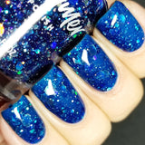 I Got A Crush On Blue Glitter Nail Polish- 0.5 oz Full Sized Bottle