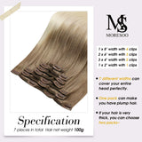 Hair Extensions Clip in Human Hair Moresoo 16 Inch Remy Hair Extensions Color 6 Brown Fading to 613 Blonde Clip ins Human Hair Clips Extensions Full Head Hair 7PCS 100G
