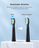 Electric Toothbrush, Fairywill Sonic Toothbrush for Adults with 8 Dupont Bursh Heads, Ultra Cleaning with 40,000 VPM 5 Modes 2 Hours Charging for 30 Days Use, E11 Black Rechargeable Power Toothbrush