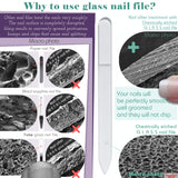 GLADZY Genuine Czech Glass Nail File Set - Multi-functional Shiner Buffer, Callus Remover Foot Rasp, Precision Filing Cuticle Pusher, Etched Surface, Manicure & Pedicure, Professional Care, EU Quality