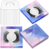 100 Piece Paper Eyelash Packaging Box Lashes Boxes Packaging, 50 Piece Empty Eyelash Boxes Lash Box, 50 Piece Empty Eyelash Boxes Tray False Eyelashes Storage Box Packing Box Lid Tray (Blue Pink)