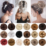 Hebelin 2pcs Messy Hair Bun Extensions Scrunchy Updo Elastic Wavy Curly Donut Chignon Hairpiece