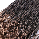Yisimei Straight Senegalese Twist Hair Wavy Ends 18 inch 6 Packs/Lot with Gifts Low Temperature Fiber Braids Wavy Ends Synthetic Hair Extensions Senegalese Crochet Straight Hair(18" 6PACKS, T27)
