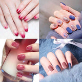 224 Pcs 16 Sheets Nail Art Polish Stickers Decal Nail Wraps Leopard Print Prue Color Nails Strips Street Adhesive False Nail Design Manicure Set With 1Pc Nail Buffers Files For Women Girls