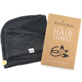 Evolatree Microfiber Hair Towel Wrap - Quick Magic Hair Dry Hat - Anti Frizz Products for Curly Hair Drying Towels - Raven Gray