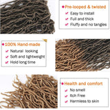 Brown Crochet Hair 36inch Super Long Soft Faux Locs Ombre Crochet Braid Natural Pre Looped Natural Crochet Locs Curly Wave Braiding Hair（36inch #T27 1pack）