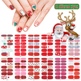 24 Sheets Christmas Nail Polish Wraps Full Wraps Nail Polish Stickers DIY Self-Adhesive Nail Decals Strips Full Cover Nail Strips with Glass Nail File for Women Girls (Christmas Plaid and Snowflake)