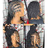 4 Packs Pre-twisted Spring Twist Crochet Hair Short Curly Crochet Braids Pretwisted Passion Twists Bomb Twist Bob Pre-looped Synthetic Hair Extensions (8 Inch,1#)