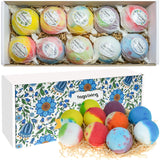 Bath Bombs Gift Set, 10 Handmade Organic Bubble Bath Bombs, Wonderful Fizz Effect Bath Gift for Valentine’s Day, Christmas & Any Anniversaries