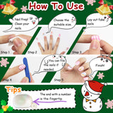 120 PCS Christmas Children Press On Nails Cute Fake Nail for Kids Pre-glue Short Gel Nail Art Full Cover Snowflake Gradient Color False Nail Kit for Little Girls Nail Art Decorations (Christmas Set)