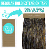 Big Kizzy Hair Extensions Tape - Regular Hold - Fits Most Tape in Hair Extensions, 4cm x .8cm Tape for Extensions, Professional Double Sided Extension Tape