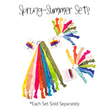 Littles Spring/Summer No Crease Elastic Hair Ties by THIS SEASON'S COLORS, Soft Stretch, Adjustable size, Made for Toddlers & Thinner Hair, Set of 10 Fashionable Colors (Bold Spring)