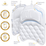 Premium Bathtub Pillow, Soft And Durable [10 Anti-Slip Suction Cups] Extra Cushioned Design Cradle Neck, Head And Shoulders Support, Bath Dry Fabric Provides Cooling Effect | With Machine Washable Bag