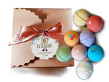 SpaGlo Bath Bombs Gift Set - 8pc SpaGlo Bath Bomb Gift set- Versatile Use as Bath Soak, Shower Steamers or Foot Soak - Beautiful Upscale Box and Bow, USA Made with Natural and Organic Ingredients