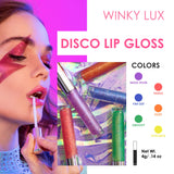 Winky Lux Disco Lip Gloss, pH Glitter Lip Gloss, Cute Color-Changing Pink for Glossier Lips with No Flavoring, 0.14 Oz, Hustle