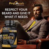 Beard Growth Support Supplement- Grow Fuller, Longer, Thicker, & Healthier Facial Beard & Mustache Hair. Natural Supplement Vitamin with Biotin for Men.