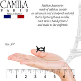 Camila Paris CP2392/6 French Hair Clips for Women, Set of 6 Extra Small 0.5 inch Black, Girls Hair Claw Clips Jaw Fashion Durable and Styling Hair Accessories for Women, Made in France