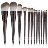 MAANGE Makeup Brushes,12 Pcs Professional Premium Synthetic Makeup Brush Set,Travel Foundation Powder Eyebrow Concealer Kabuki Make up Brushes Set Kit (Black)