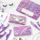 90 Pieces Empty Eyelash Case Set Include 30 False Eyelash Storage Box Empty Eyelash Packaging Box, 30 Eyelash Tray, 30 False Eyelash Applicator Tool Eyelash Extension Tweezers (Fish Scale)