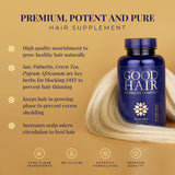 3-pack Good Hair Growth with DHT Blocker and Biotin for Longer, Stronger & Healthier Hair with Folic Acid, Saw Palmetto, Vitamins (A,C,E) Perfect Hair Growth for Men & Women - by Kansha Alchemy