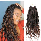 8 Packs Goddess Box Braids Crochet Hair for Black Women 12 inch Crochet Box Braids with Curly Ends 3X Box Braid Crochet Hair Extensions (8Pcs, T30)