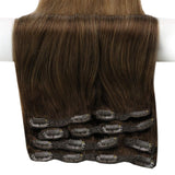 Human Hair Clip Hair Extensions, Balayage Hair Clip in Double Weft Hair Extensions with 7pcs Invisible Clips Full Head on Hair Extensions Clip in Remy Hair 16in 7pcs 100g