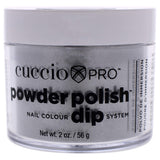 Cuccio Pro Powder Polish Dip - Silver W/ Silver Mica - Nail Lacquer for Manicures & Pedicures, Easy & Fast Application/Removal - No LED/UV Light Needed - Non-Toxic, Odorless, Highly Pigmented - 2 oz