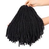 7 Packs Spring Twist Braiding Hair Spring Twists Bomb Twist Hair Synthetic Fiber Fluffy Twist Crochet Braids Low Temperature Fiber Crochet Hair for Black Women Braiding Hair(12inch,1B)