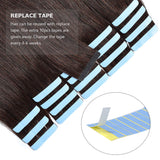 HAIRREAL Tape in Hair Extensions Remy Human Hair Seamless Skin Weft Straight Hair 50g/Pack 18 Inch 20Pcs Hairpiece 4# Medium Brown