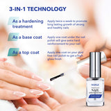SOZGE Nail Strengthener for Treating Weak, Damaged Nails, Promotes Growth, Use as a Top Coat or Base Coat