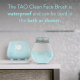 TAO Clean Orbital Facial Brush and Cleansing Station – Robin’s Egg Blue – Electric Face Cleansing Brush with Patented Docking Technology, Ergonomic Handle, Dual Speed Settings