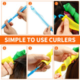 36 Pieces Hair Curlers Spiral Curl Styling Kit Spiral Curlers Hair Roller No Heat Hair Curler for Extra Long Hair Most Kinds of Hairstyle (30 cm/ 12 Inch, Pink, Blue, Yellow, Green, Orange, Purple)